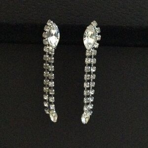 Vintage Crystal Long Drop Earrings